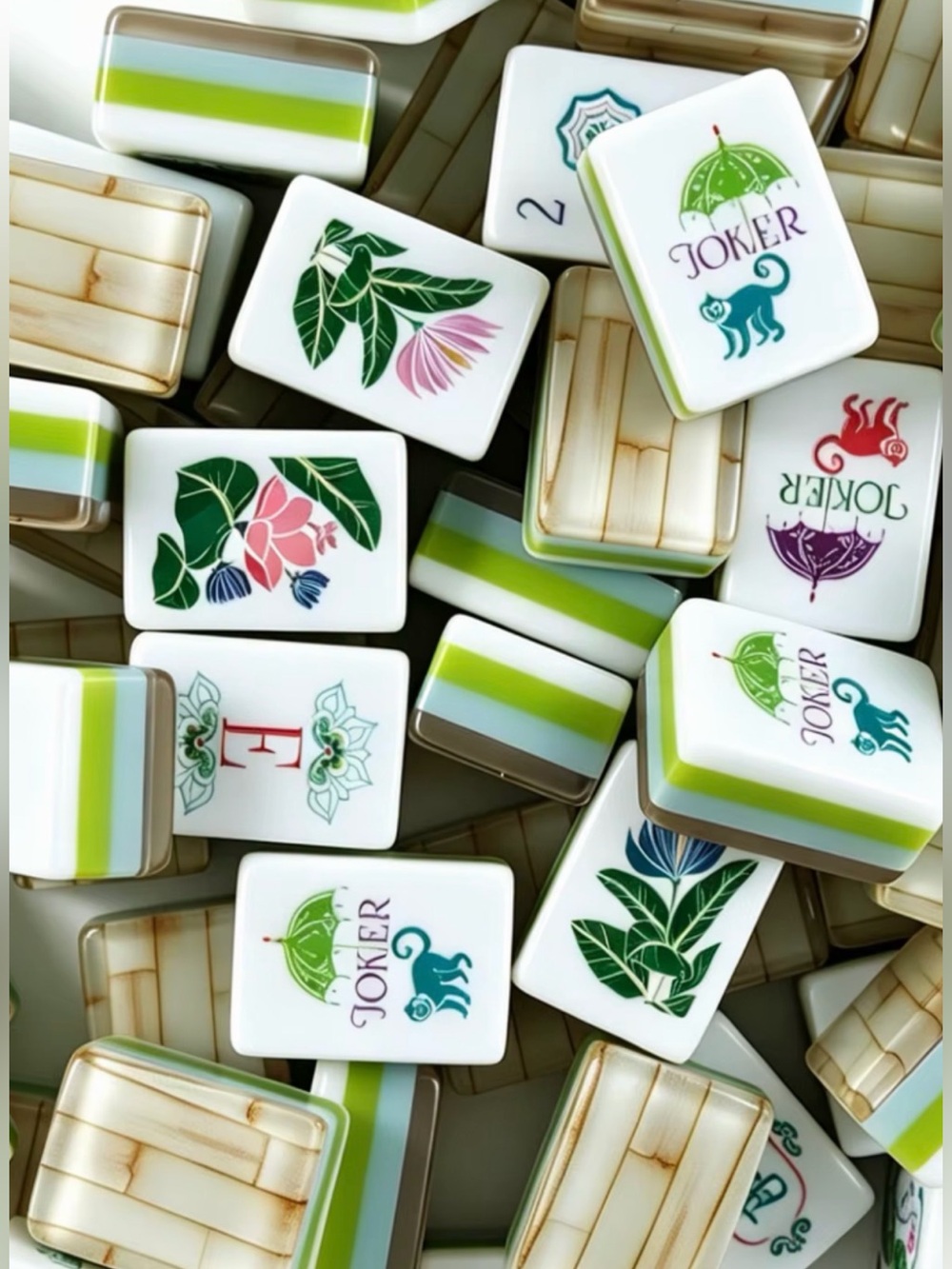 New🎋 Bamboo Mahjong Tiles 🀄️, Dice Holder and Carved Dice
